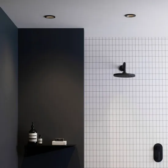 Astro Lighting Minima Round Fixed IP65 fekete fürdőszobai mennyezetbe építhető lámpa (AST-1249017) GU10 1 izzós IP65