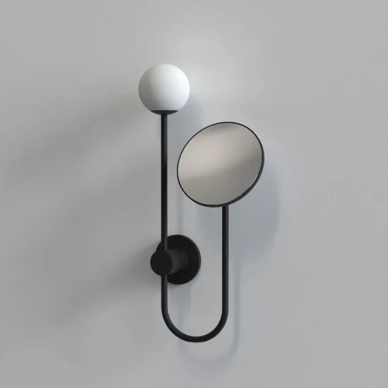 Astro Lighting Orb fekete fürdőszobai falikar tükörrel (AST-1424003) G9 1 izzós IP44