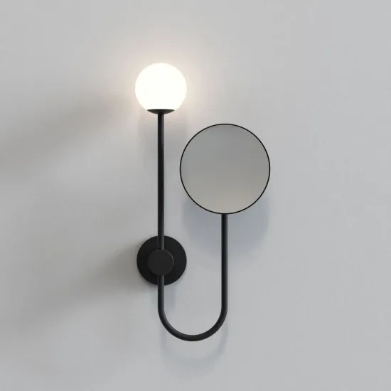 Astro Lighting Orb fekete fürdőszobai falikar tükörrel (AST-1424003) G9 1 izzós IP44