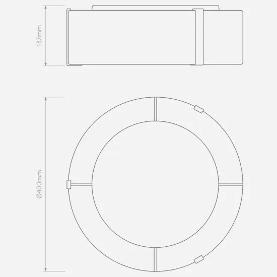Astro Lighting Salina 400 fehér mennyezeti lámpa (AST-1463001) E27 2 izzós IP20