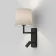 Astro Lighting Side by Side fekete LED fali lámpa olvasólámpával (AST-1406002) E27+LED 2 izzós IP20