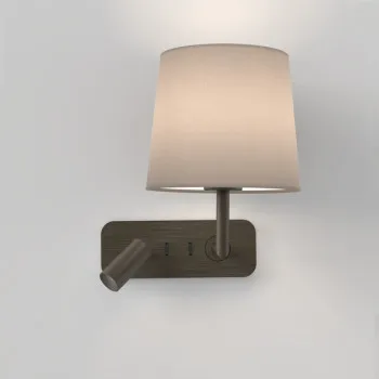 Astro Lighting Side by Side barna LED fali lámpa olvasólámpával (AST-1406004) E27+LED 2 izzós IP20