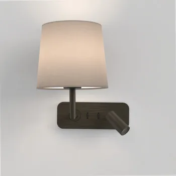 Astro Lighting Side by Side barna LED fali lámpa olvasólámpával (AST-1406004) E27+LED 2 izzós IP20