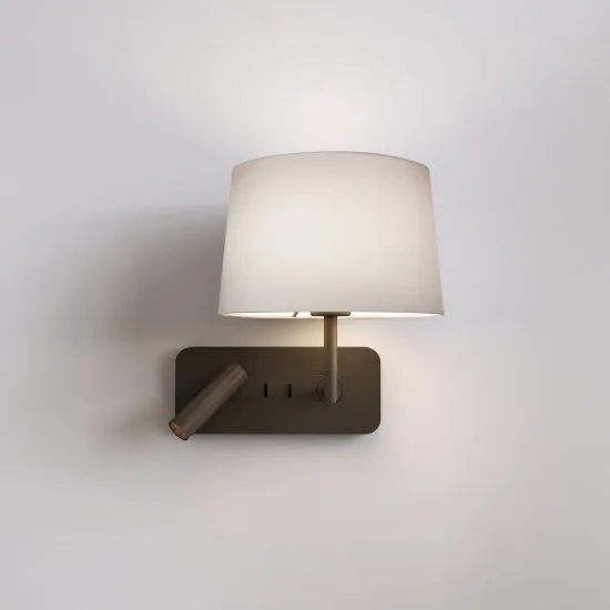 Astro Lighting Side by Side Grande USB barna LED fali lámpa olvasólámpával (AST-1406012) E27+LED 2 izzós IP20