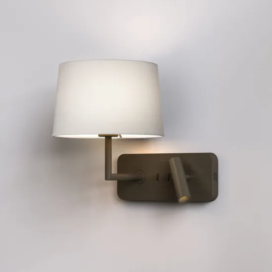 Astro Lighting Side by Side Grande USB barna LED fali lámpa olvasólámpával (AST-1406012) E27+LED 2 izzós IP20