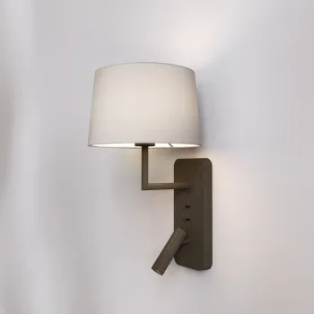 Astro Lighting Side by Side Grande USB barna LED fali lámpa olvasólámpával (AST-1406012) E27+LED 2 izzós IP20