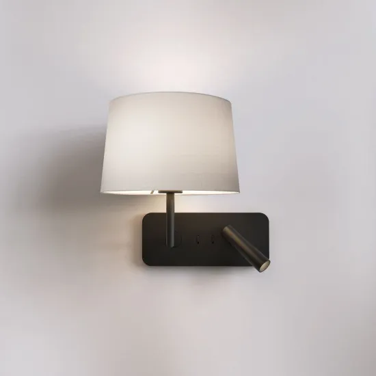 Astro Lighting Side by Side Grande USB fekete LED fali lámpa olvasólámpával (AST-1406013) E27+LED 2 izzós IP20