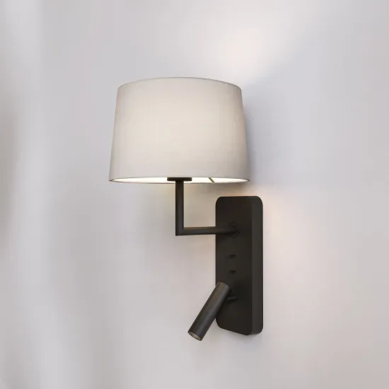 Astro Lighting Side by Side Grande USB fekete LED fali lámpa olvasólámpával (AST-1406013) E27+LED 2 izzós IP20