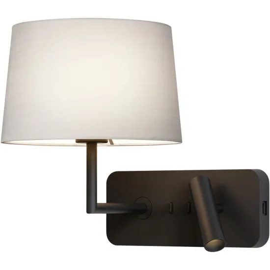 Astro Lighting Side by Side Grande USB fekete LED fali lámpa olvasólámpával (AST-1406013) E27+LED 2 izzós IP20