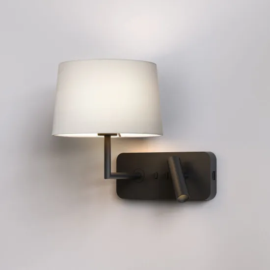 Astro Lighting Side by Side Grande USB fekete LED fali lámpa olvasólámpával (AST-1406013) E27+LED 2 izzós IP20