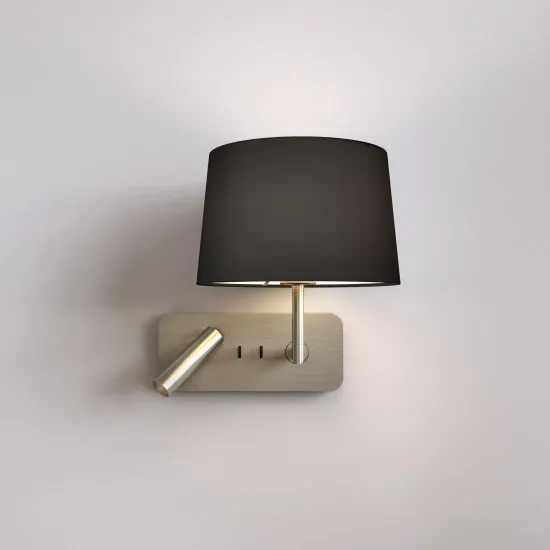 Astro Lighting Side by Side Grande USB nikkel LED fali lámpa olvasólámpával (AST-1406014) E27+LED 2 izzós IP20