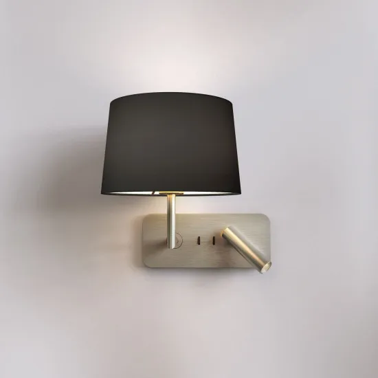 Astro Lighting Side by Side Grande USB nikkel LED fali lámpa olvasólámpával (AST-1406014) E27+LED 2 izzós IP20
