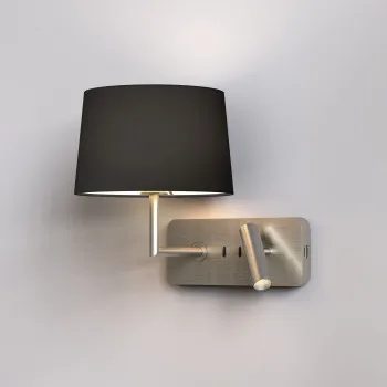 Astro Lighting Side by Side Grande USB nikkel LED fali lámpa olvasólámpával (AST-1406014) E27+LED 2 izzós IP20