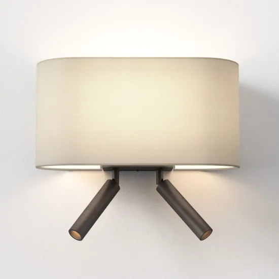 Astro Lighting Venn Reader Twin barna LED fali lámpa olvasólámpával (AST-1433006) E27+LED 3 izzós IP20