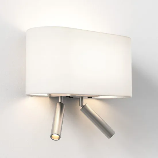 Astro Lighting Venn Reader Twin nikkel LED fali lámpa olvasólámpával (AST-1433010) E27+LED 3 izzós IP20