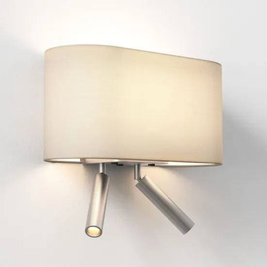 Astro Lighting Venn Reader Twin nikkel LED fali lámpa olvasólámpával (AST-1433010) E27+LED 3 izzós IP20