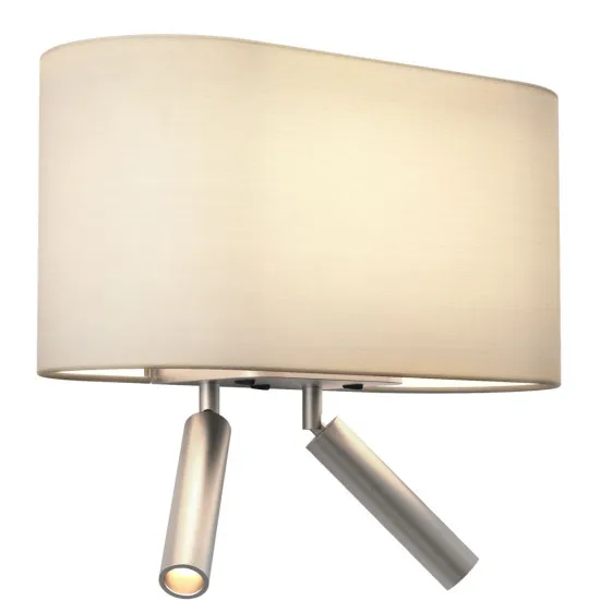 Astro Lighting Venn Reader Twin nikkel LED fali lámpa olvasólámpával (AST-1433010) E27+LED 3 izzós IP20
