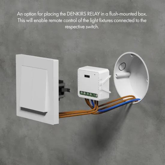 DENKIRS DENKIRS RL fehér Slim LED mágneses sínes rendszerhez kétcsatornás relé-kapcsoló (DEN-RL/EU-1002-SM)  1 izzós