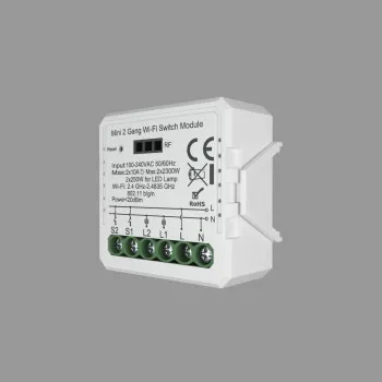 DENKIRS DENKIRS RL fehér Slim LED mágneses sínes rendszerhez kétcsatornás relé-kapcsoló (DEN-RL/EU-1002-SM)  1 izzós
