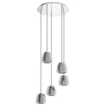 Eglo Albarino szürke-fekete függesztett lámpa (EG-39668) E27 5 izzós IP20