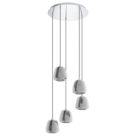 Eglo Albarino szürke-fekete függesztett lámpa (EG-39668) E27 5 izzós IP20