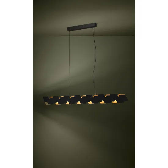 Eglo Altagracia fekete-arany LED függesztett lámpa (EG-390032) LED 4 izzós IP20
