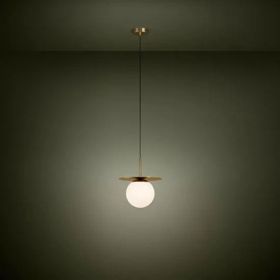 Eglo Arenales fehér-sárgaréz függesztett lámpa (EG-39952) E27 1 izzós IP20