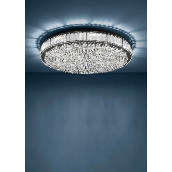 Eglo Balparda fekete-átlátszó LED mennyezeti lámpa (EG-390249) LED 8 izzós IP20