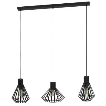 Eglo Basidano fekete függesztett lámpa (EG-390125) E27 3 izzós IP20