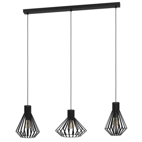 Eglo Basidano fekete függesztett lámpa (EG-390125) E27 3 izzós IP20