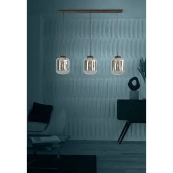 Eglo Bulciago szürke-fekete függesztett lámpa (EG-390104) E27 3 izzós IP20