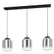 Eglo Bulciago szürke-fekete függesztett lámpa (EG-390104) E27 3 izzós IP20