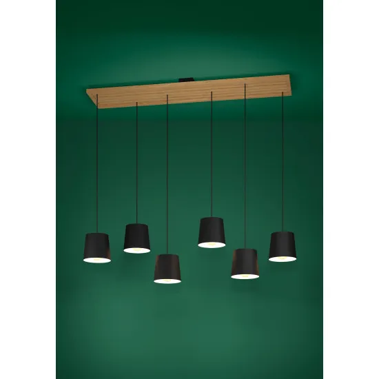 Eglo Camarioca barna-fekete függesztett lámpa (EG-390131) E27 6 izzós IP20