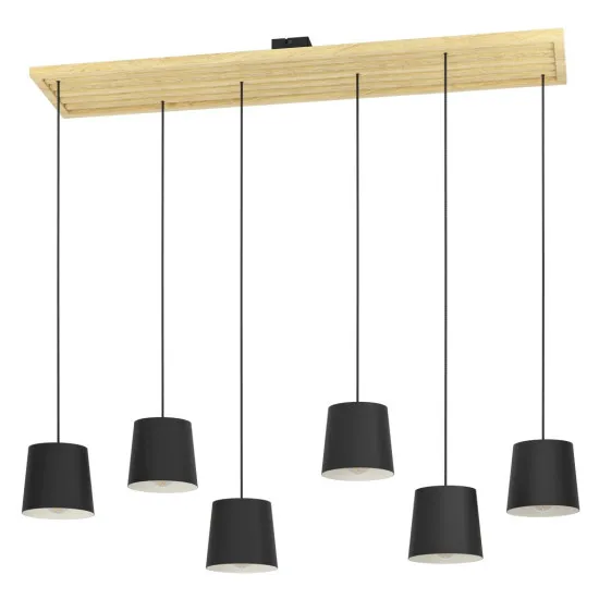 Eglo Camarioca barna-fekete függesztett lámpa (EG-390131) E27 6 izzós IP20
