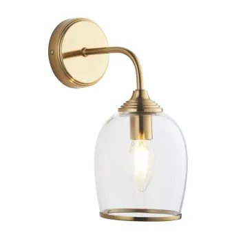 Endon Ashcroft sárgaréz-átlátszó fali lámpa (END-120626) E14 1 izzós IP20