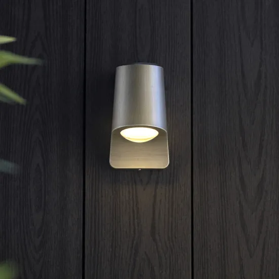 Endon Beam ezüst LED vízvédett kültéri fali lámpa (END-95536) LED 1 izzós IP44
