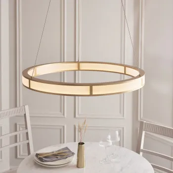 Endon Classic Ribbed Hoop arany-átlátszó függesztett lámpa (END-111334) LED 1 izzós IP20