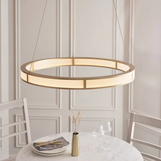 Endon Classic Ribbed Hoop arany-átlátszó függesztett lámpa (END-111334) LED 1 izzós IP20