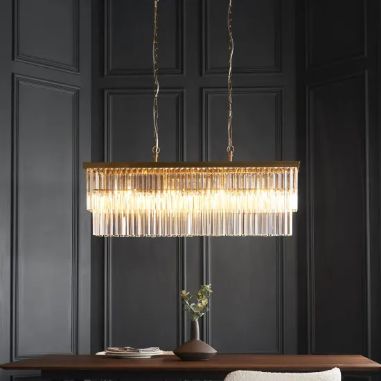 Endon Conaston sárgaréz-átlátszó függesztett lámpa (END-115950) E14 4 izzós IP20