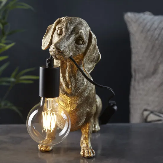 Endon Dachshund arany-fekete gyermek asztali lámpa (END-101187) E27 1 izzós IP20