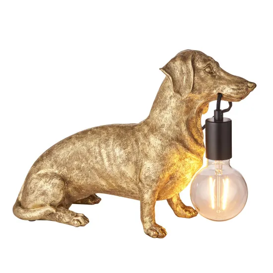Endon Dachshund arany-fekete gyermek asztali lámpa (END-101187) E27 1 izzós IP20