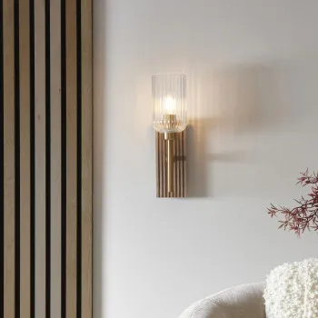 Endon Grove  sárgaréz-átlátszó fali lámpa (END-118365) E14 1 izzós IP20