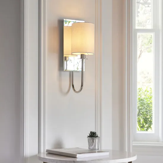 Endon Mirror Line szürke-fehér tükrös falikar (END-99515) E14 1 izzós IP20