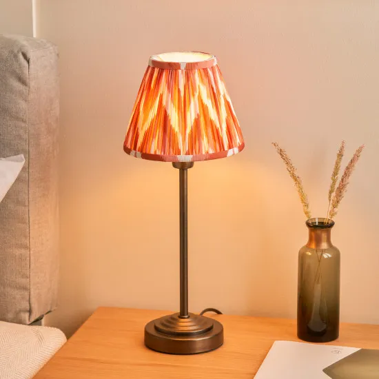 Endon Rise & Zigzag bronz-narancs asztali lámpa (END-120755) E14 1 izzós IP20