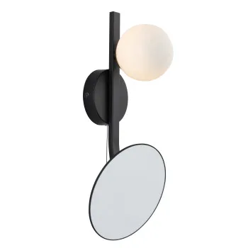 Endon Spa mirror fekete-fehér vízvédett tükrös fürdőszobai falikar (END-96729) G9 1 izzós IP44