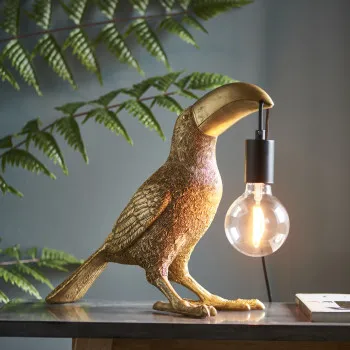 Endon Toucan arany-fekete gyermek asztali lámpa (END-95077) E27 1 izzós IP20
