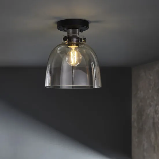 Endon Urban szürke-fekete mennyezeti lámpa (END-99106) E27 1 izzós IP20