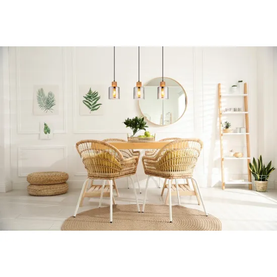 Globo Aleidis fekete-füstszínű  függesztett lámpa (GLO-15768-3) E27 3 izzós IP20