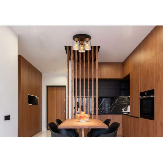 Globo Aleidis fekete-füstszínű  mennyezeti lámpa (GLO-15768-3D) E27 3 izzós IP20