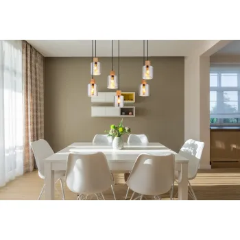 Globo Aleidis fekete-füstszínű  függesztett lámpa (GLO-15768-6) E27 6 izzós IP20